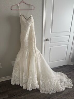 Allure Bridals White Lace Bridal Gown with Beaded Detail